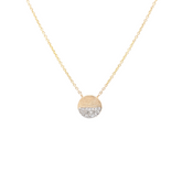 14K Gold Satin Half Circle Necklace